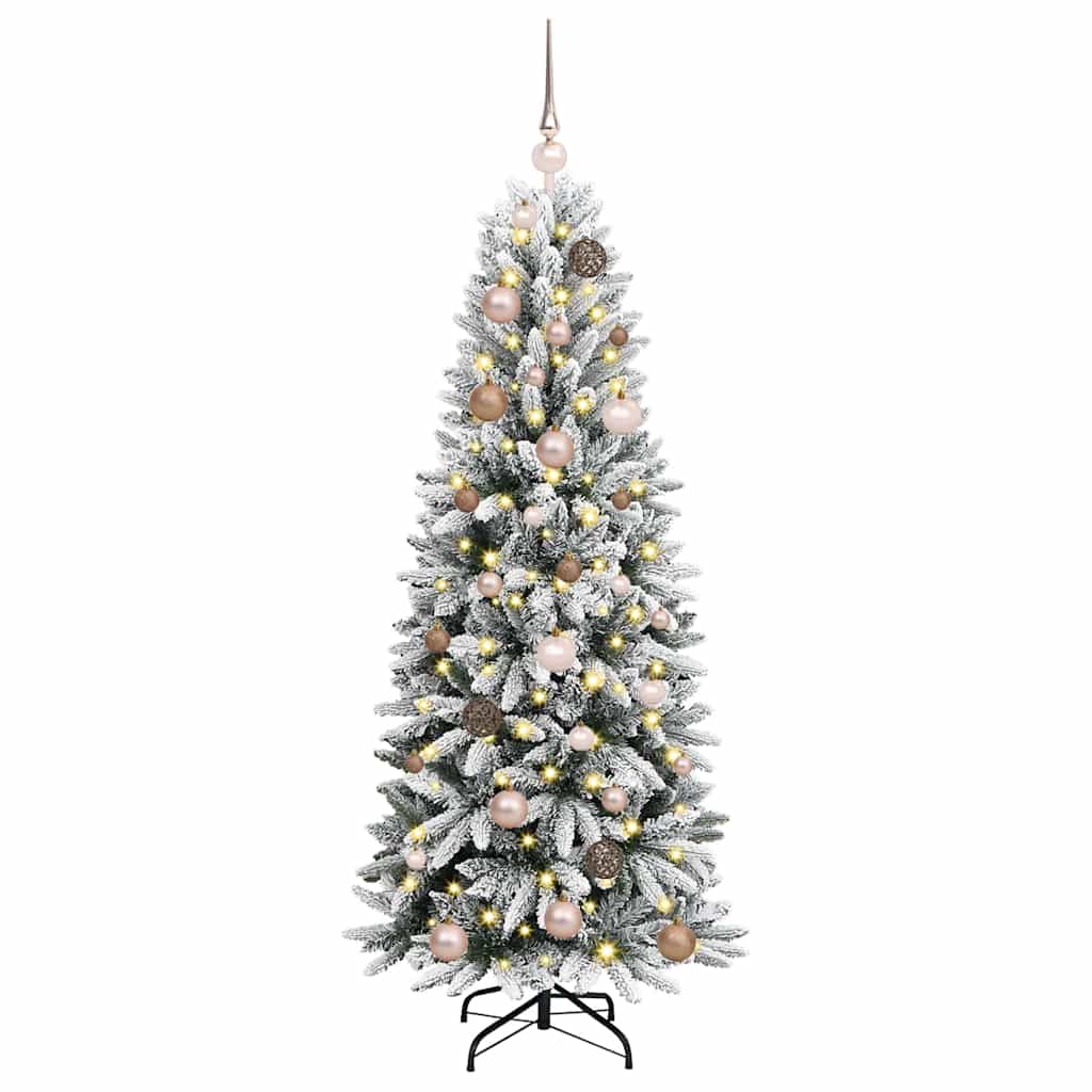 Dirbtinė Kalėdų eglutė su 150 LED s stovu Balta 150 cm