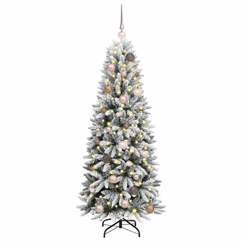 Dirbtinė Kalėdų eglutė su 150 LED s stovu Balta 150 cm