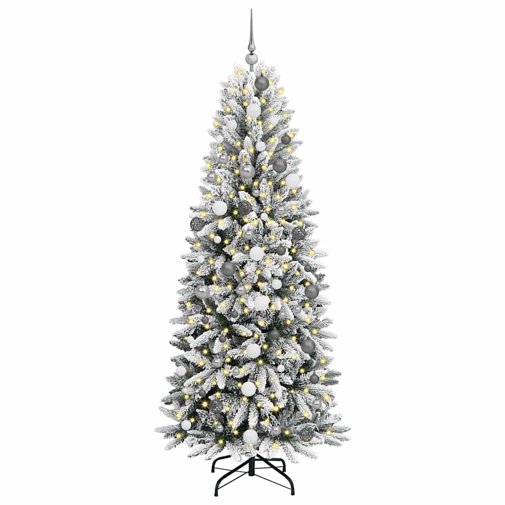 Dirbtinė Kalėdų eglutė su 300 LED s stovu Balta 210 cm