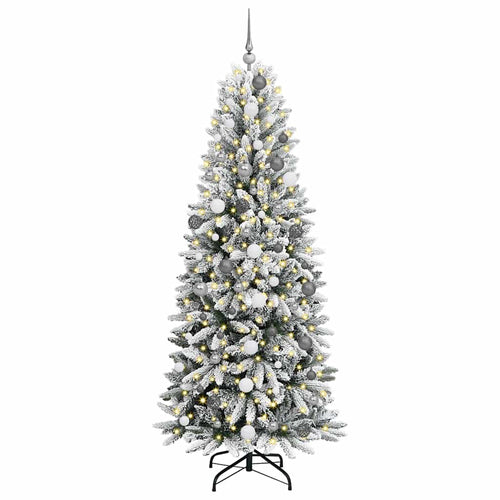 Dirbtinė Kalėdų eglutė su 300 LED s stovu Balta 210 cm