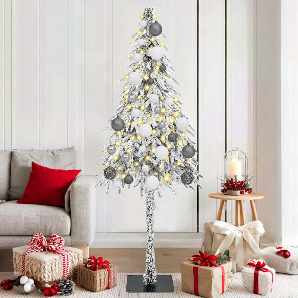 Kalėdų eglutė su 300 LED s stovu Balta 180 cm PE ir Plienas