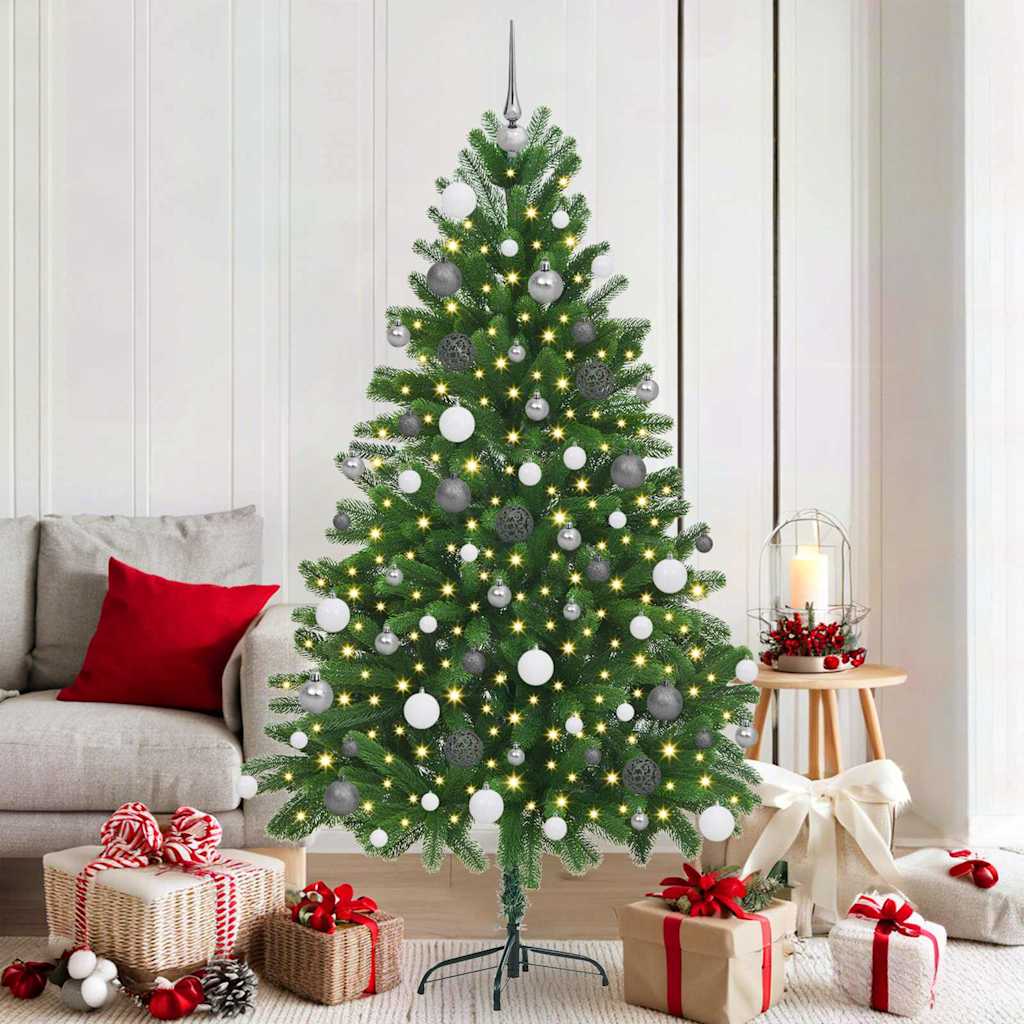 Kalėdų eglutė su 300 LED s stovu Žalia 180 cm PE