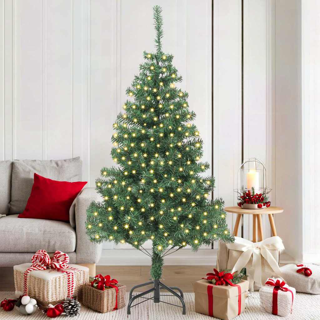 Kalėdų eglutė su 300 LED s stovu Žalia 180 cm PVC
