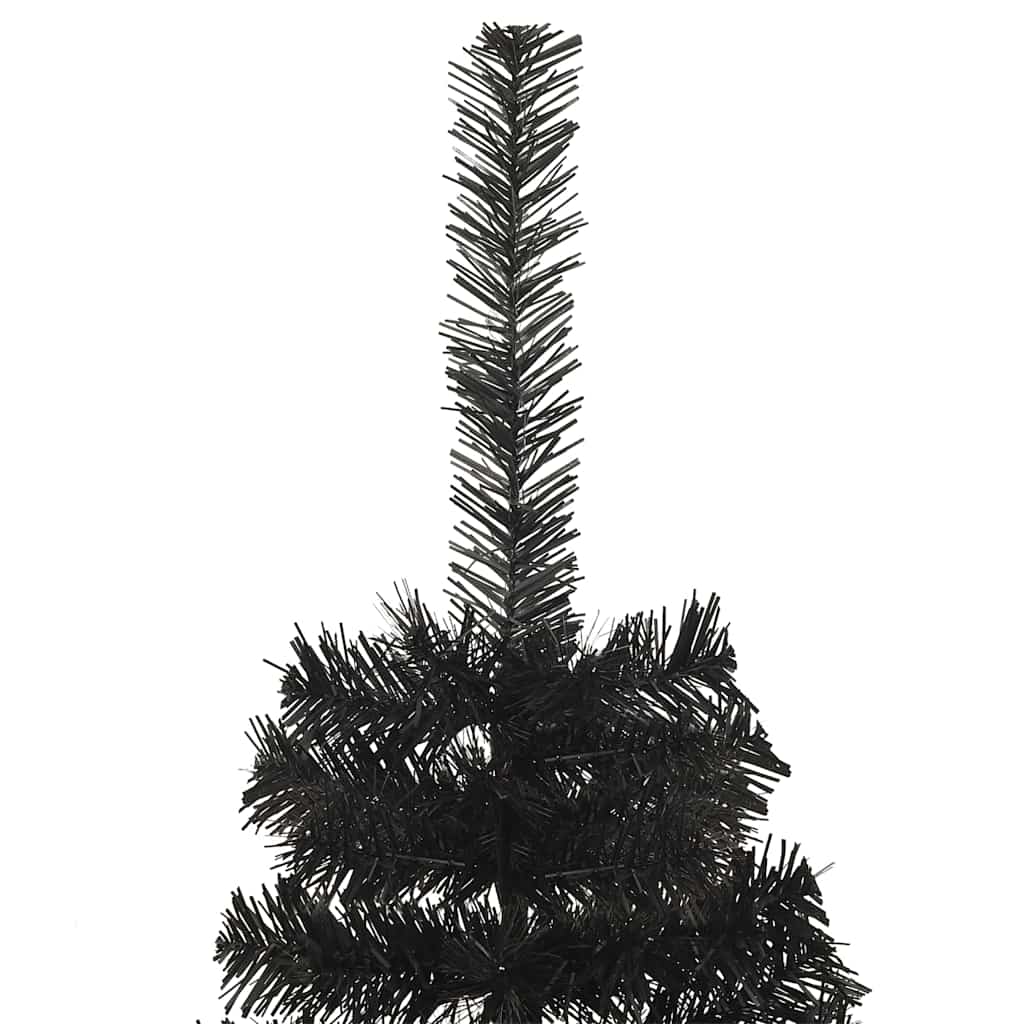 Kalėdų eglutė su 300 LED s stovu Juoda 180 cm PVC