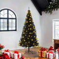 Kalėdų eglutė su 300 LED s stovu Juoda 180 cm PVC