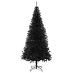 Kalėdų eglutė su 300 LED s stovu Juoda 180 cm PVC