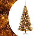 Kalėdų eglutė su 300 LED s stovu Auksinė 180 cm PET