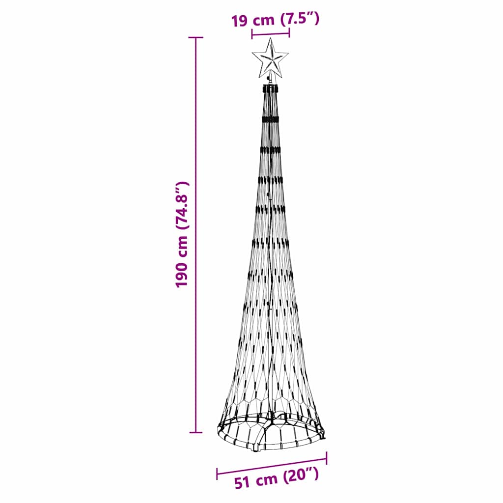 LED Kalėdų medis s stovu Šilta balta 51 x 51 x 190 cm metalas