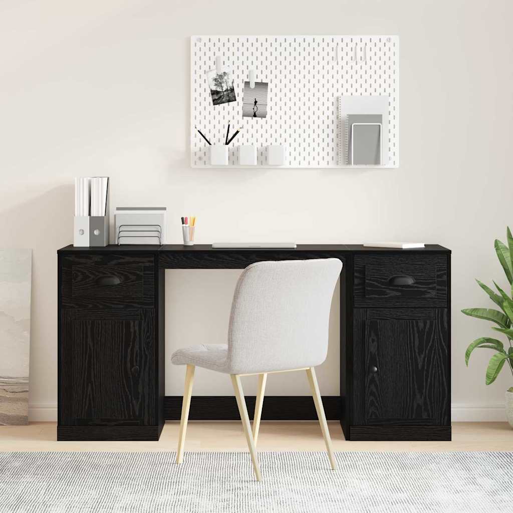 Stalas su spintele su stalčių Juodas ąžuolas 154,5 x 50 x 75 cm