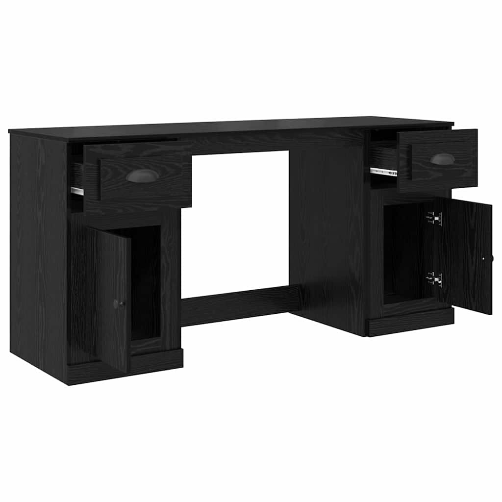 Stalas su spintele su stalčių Juodas ąžuolas 154,5 x 50 x 75 cm