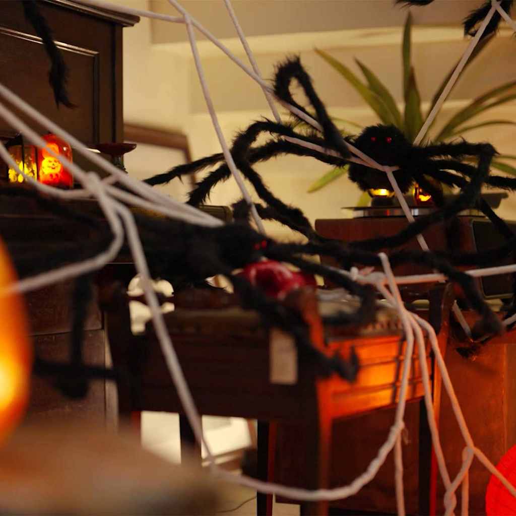 Helovino voro dekoracija su voratinkliais 2 pcs Juoda ir balta