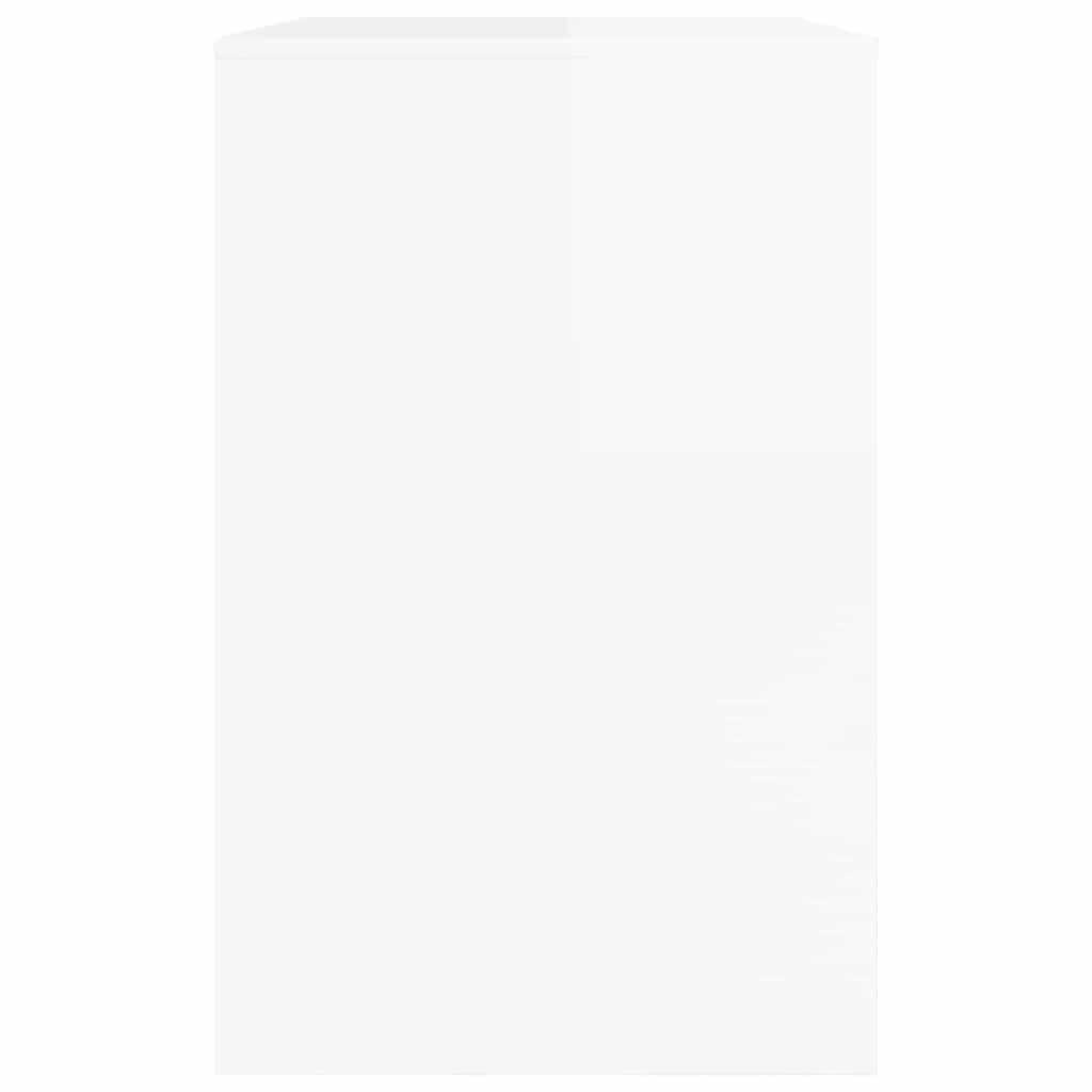 Stalas su stalčių Aukštai blizganti balta 100 x 50 x 78 cm