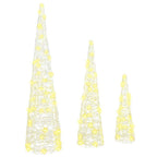 Kalėdų eglutė 3 pcs Šilta balta 20 x 20 x 80 cm Akrilas