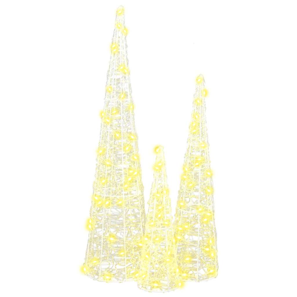 Kalėdų eglutė 3 pcs Šilta balta 20 x 20 x 80 cm Akrilas