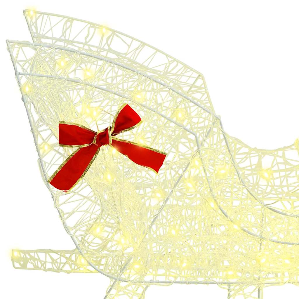 Elnių tempimo roges Šilta balta 70 x 26 x 128.5 cm Akrilas