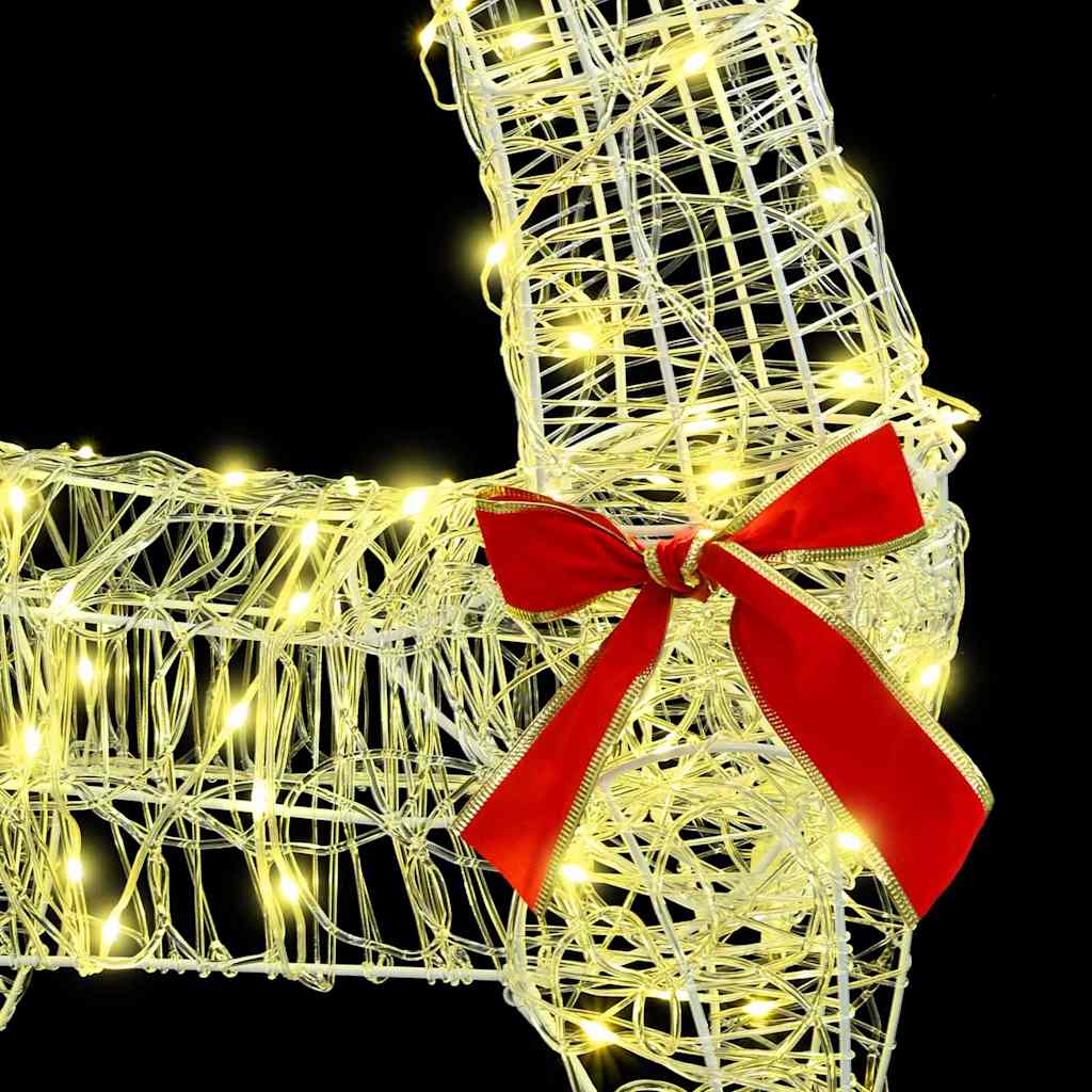 Elnių tempimo roges Šilta balta 70 x 26 x 128.5 cm Akrilas