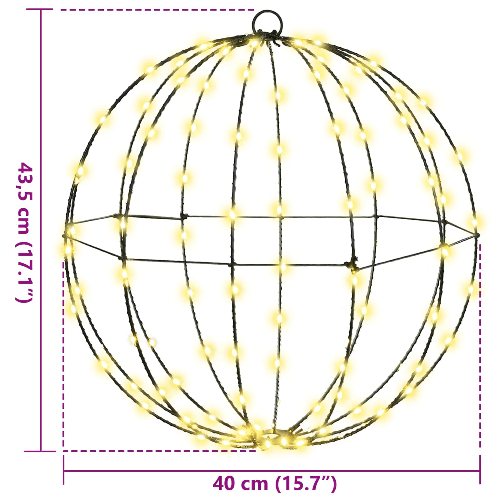 Dovana su 192 LED 2 pcs Šilta balta 43.5 cm metalas