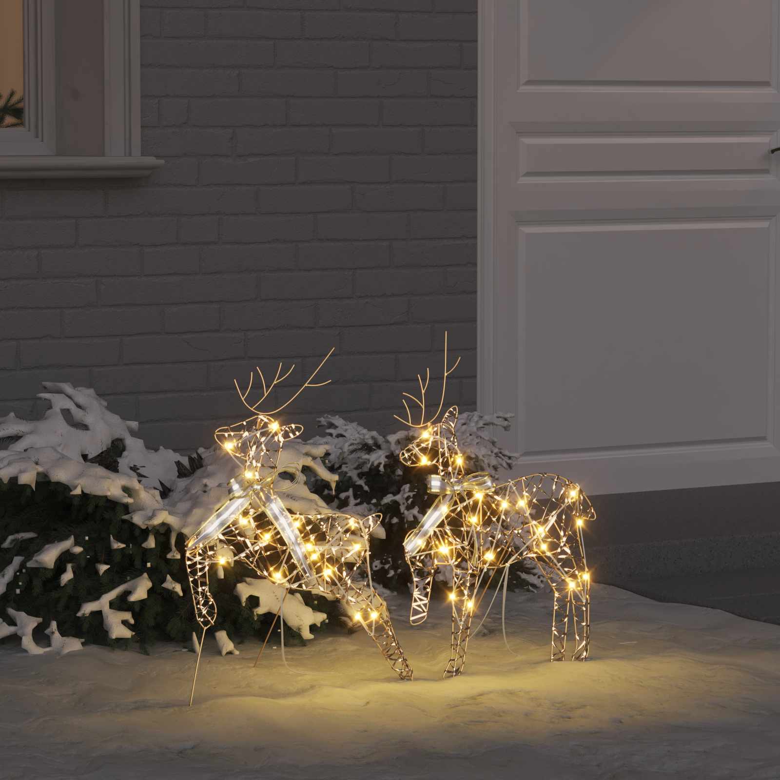 LED elniai su 40 LED 2 pcs Šilta balta PET