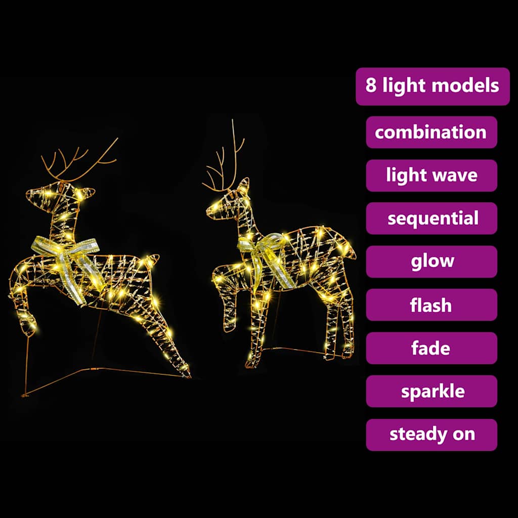 LED elniai su 40 LED 2 pcs Šilta balta PET