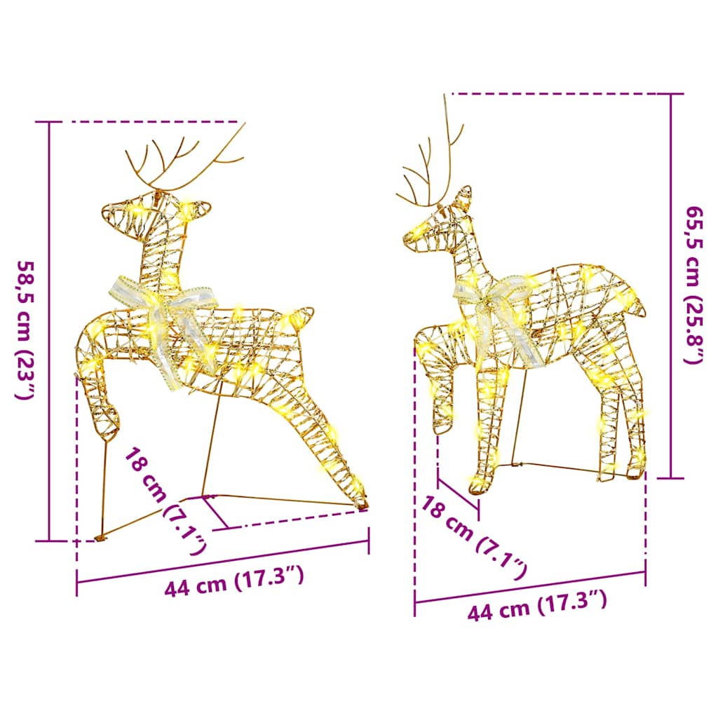 LED elniai su 40 LED 2 pcs Šilta balta PET