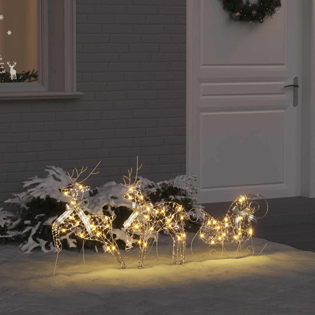 LED elniai su 60 LED 3 pcs Šilta balta PET