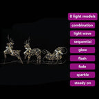 LED elniai su 60 LED 3 pcs Šilta balta PET