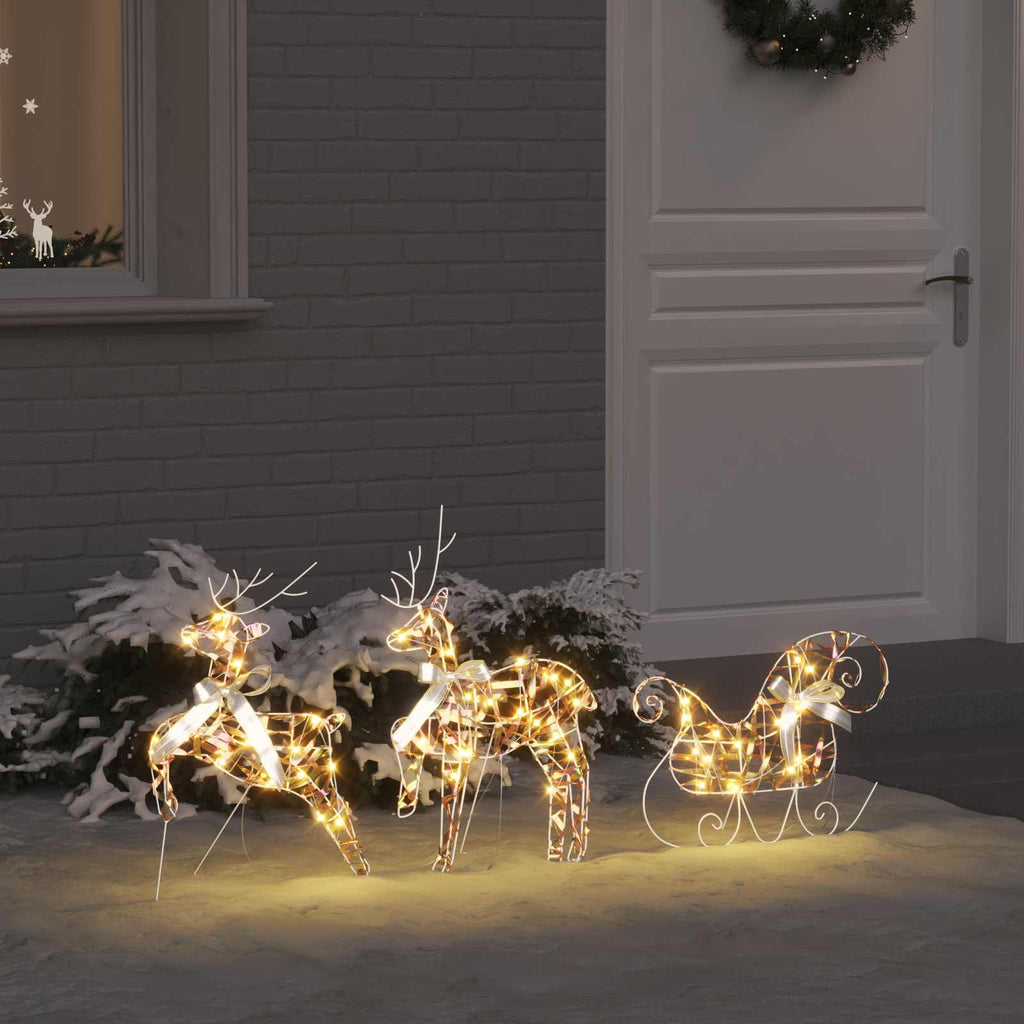 LED elniai su 60 LED 3 pcs Šilta balta PET