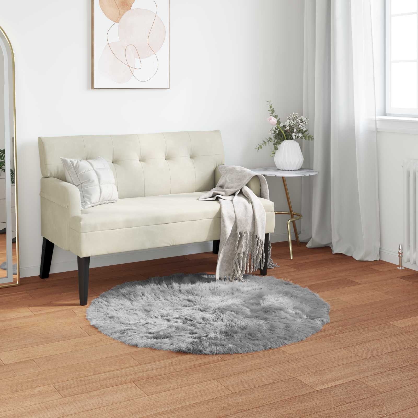 Dirbtinio avikailio kilimas Tafalla Pilka Ø 120 cm Poliesteris