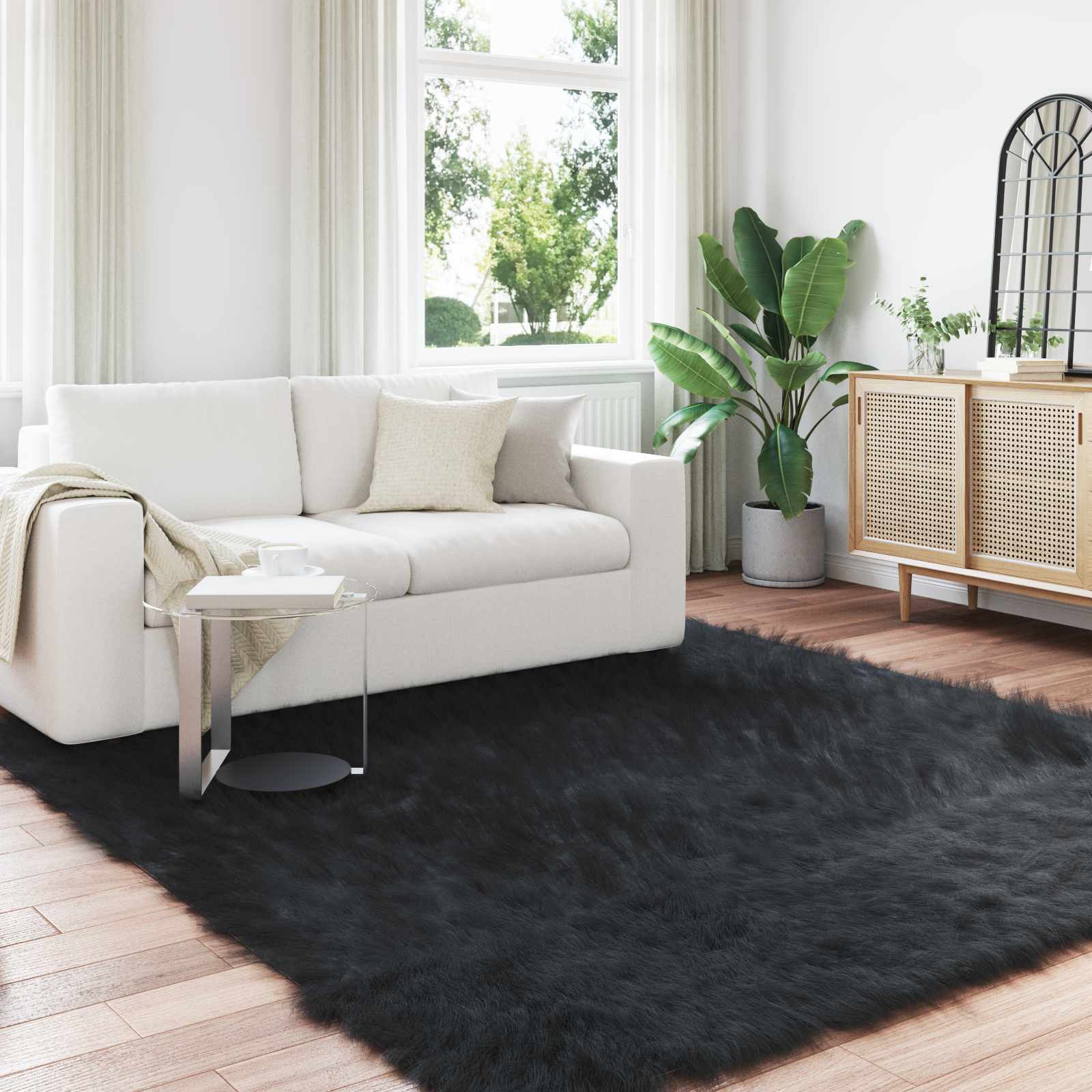 Dirbtinio avikailio kilimas Tafalla Juoda 240 x 240 cm