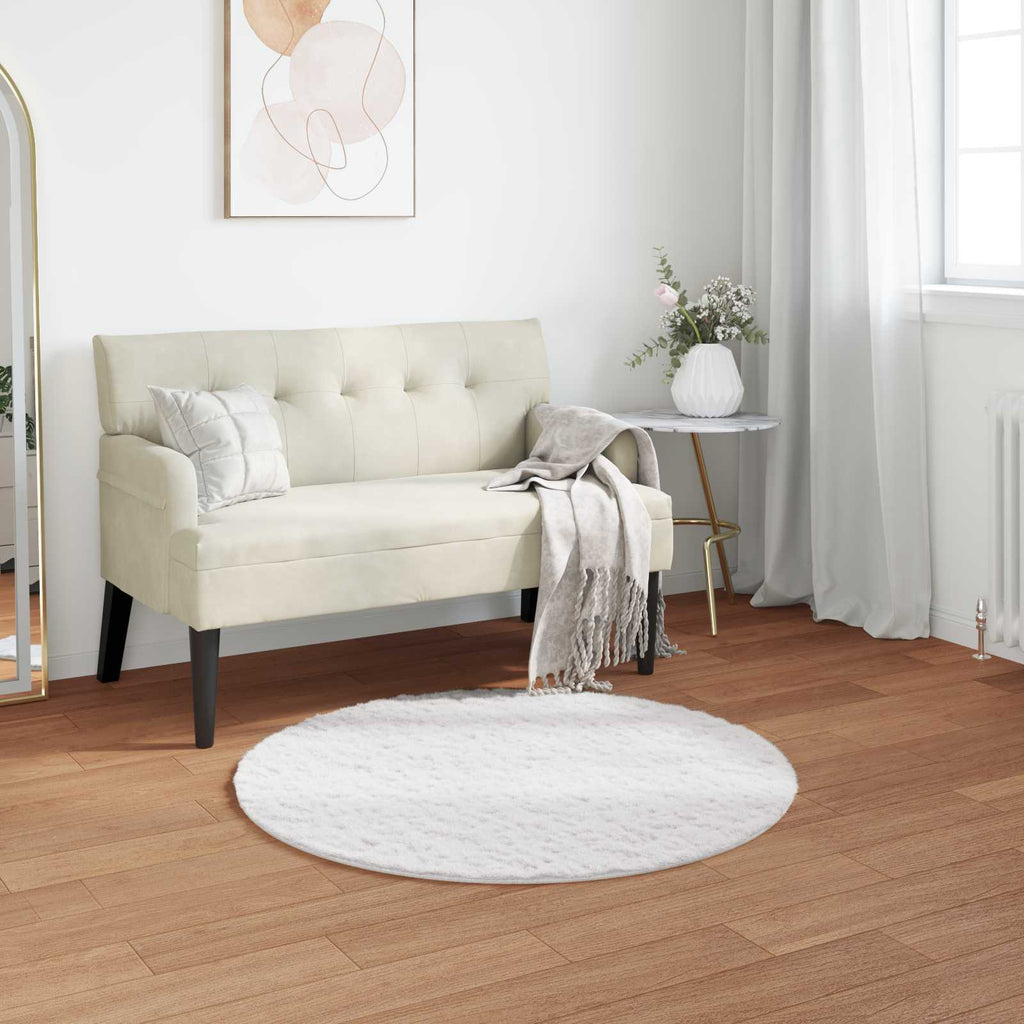 Dirbtinio triušio kailio kilimas Olite Balta Ø 80 cm