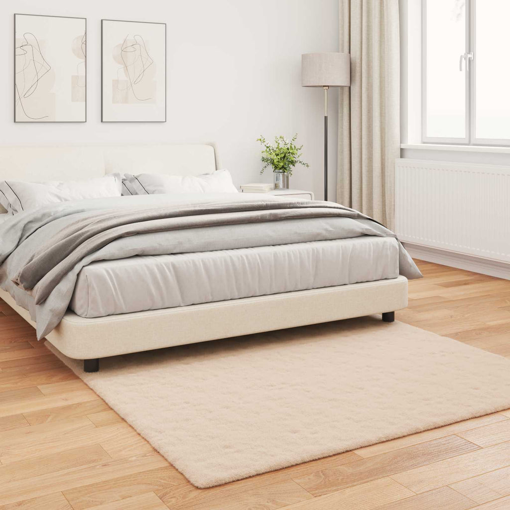 Dirbtinio triušio kailio kilimas Olite Taupe 120 x 120 cm