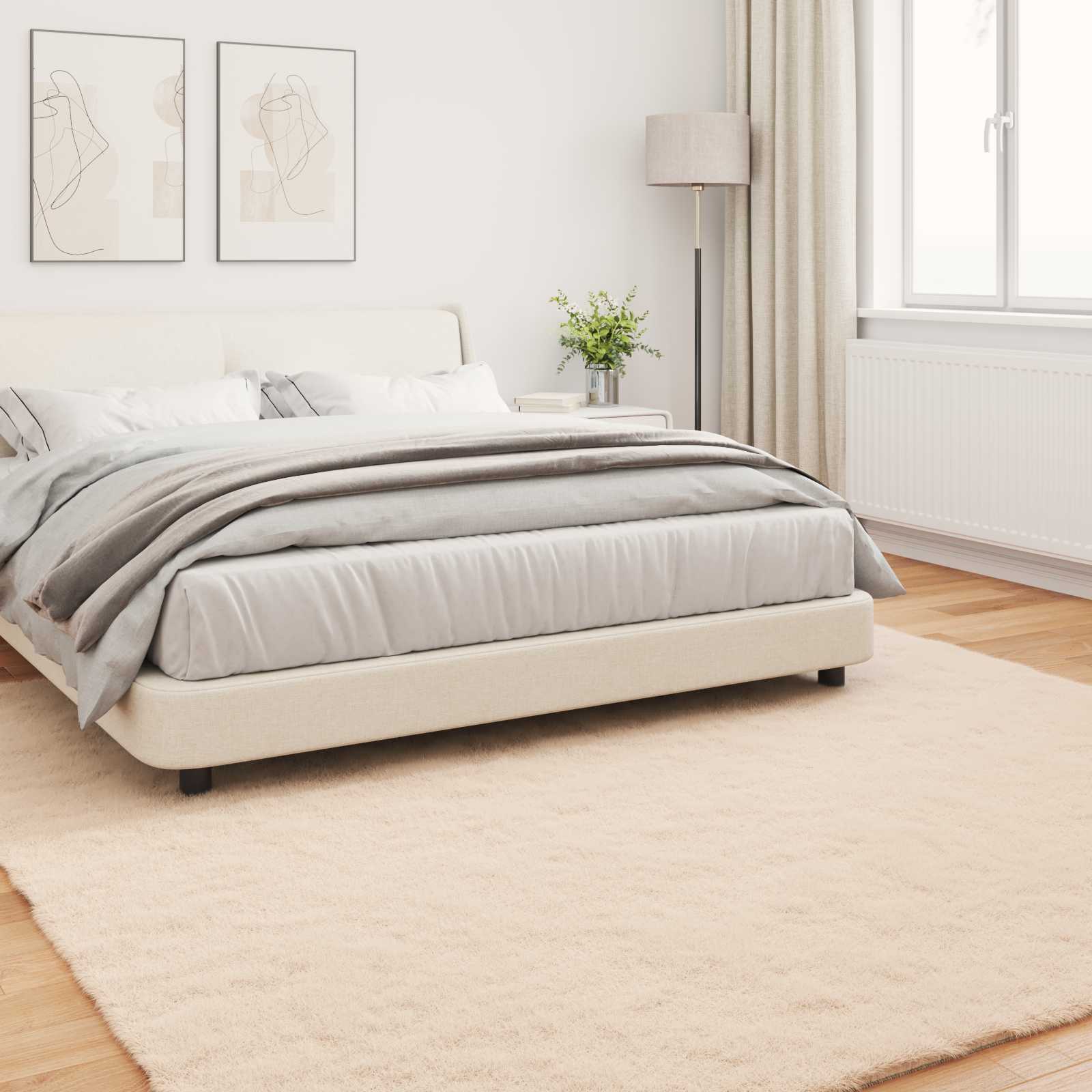Dirbtinio triušio kailio kilimas Olite Taupe 240 x 240 cm