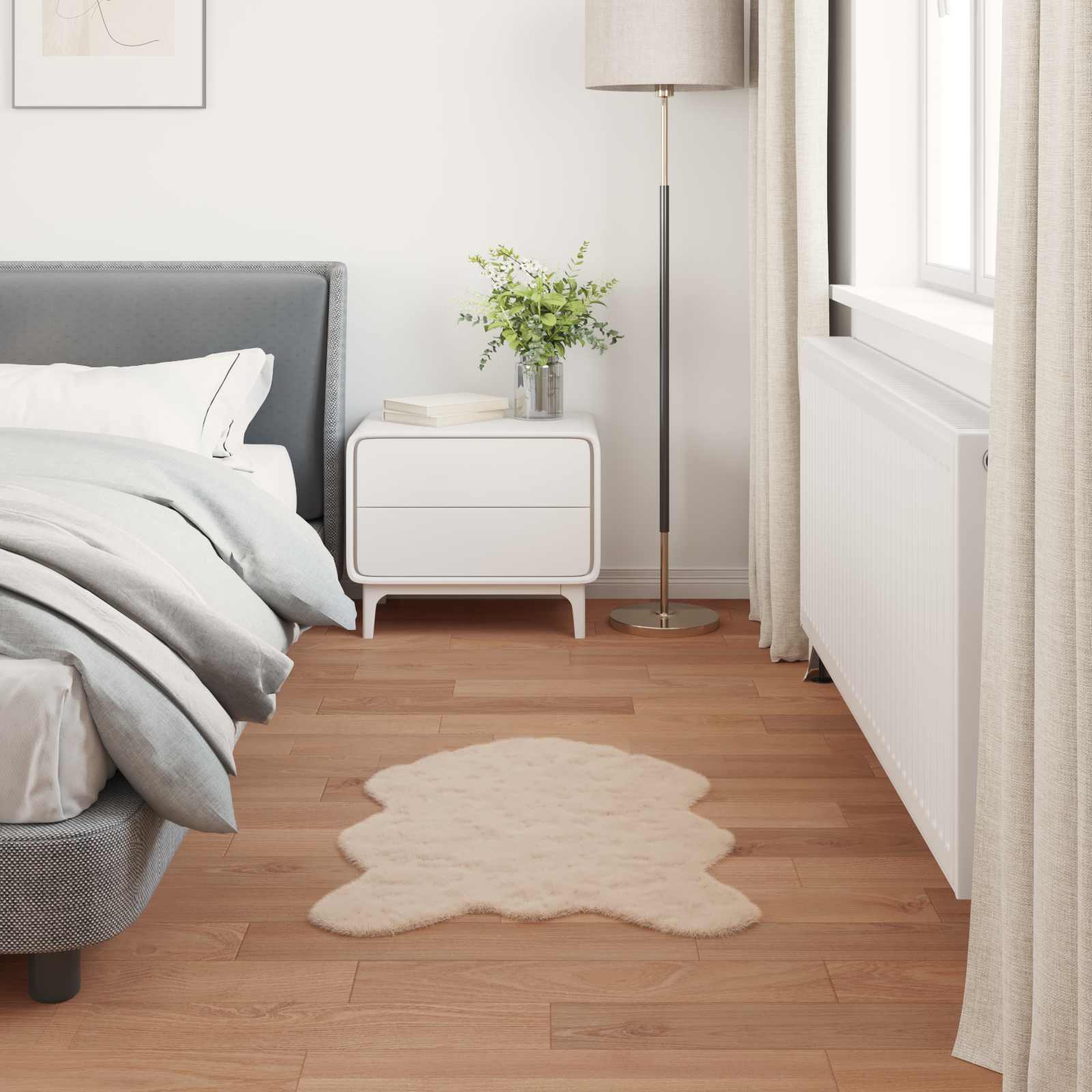 Dirbtinio triušio kailio kilimas Olite Taupe 80 x 120 cm