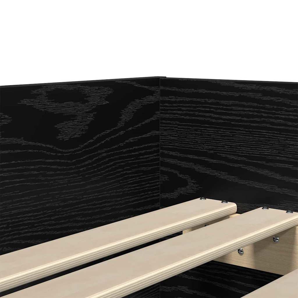 Lovos rėmas Juodas ąžuolas 90 x 200 cm Kietos pušies mediena