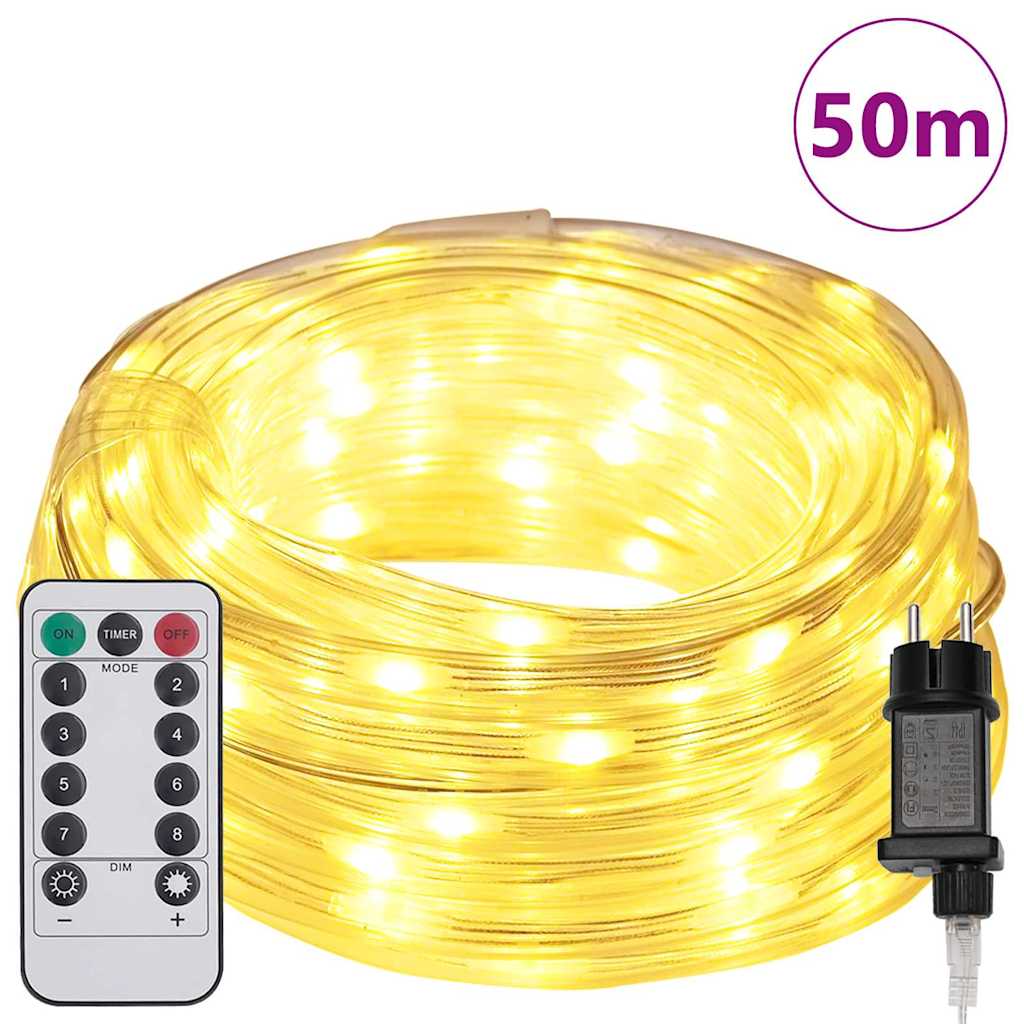 Virvės Šviesa su 1200 LED Šilta balta 50 m PVC