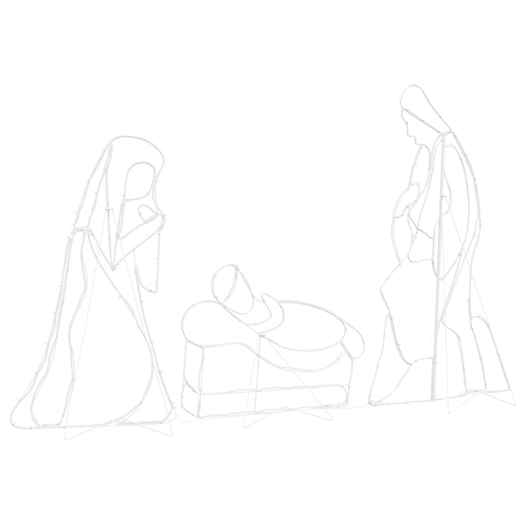 Apšviesta Kūčių scena su 550 LED Įvairiaspalvis 112 x 72 cm PVC