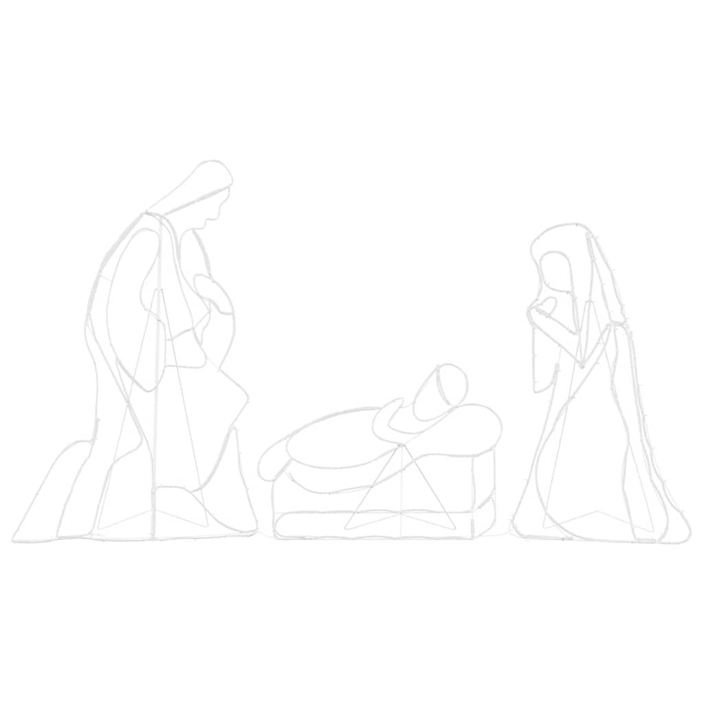 Apšviesta Kūčių scena su 550 LED Įvairiaspalvis 112 x 72 cm PVC