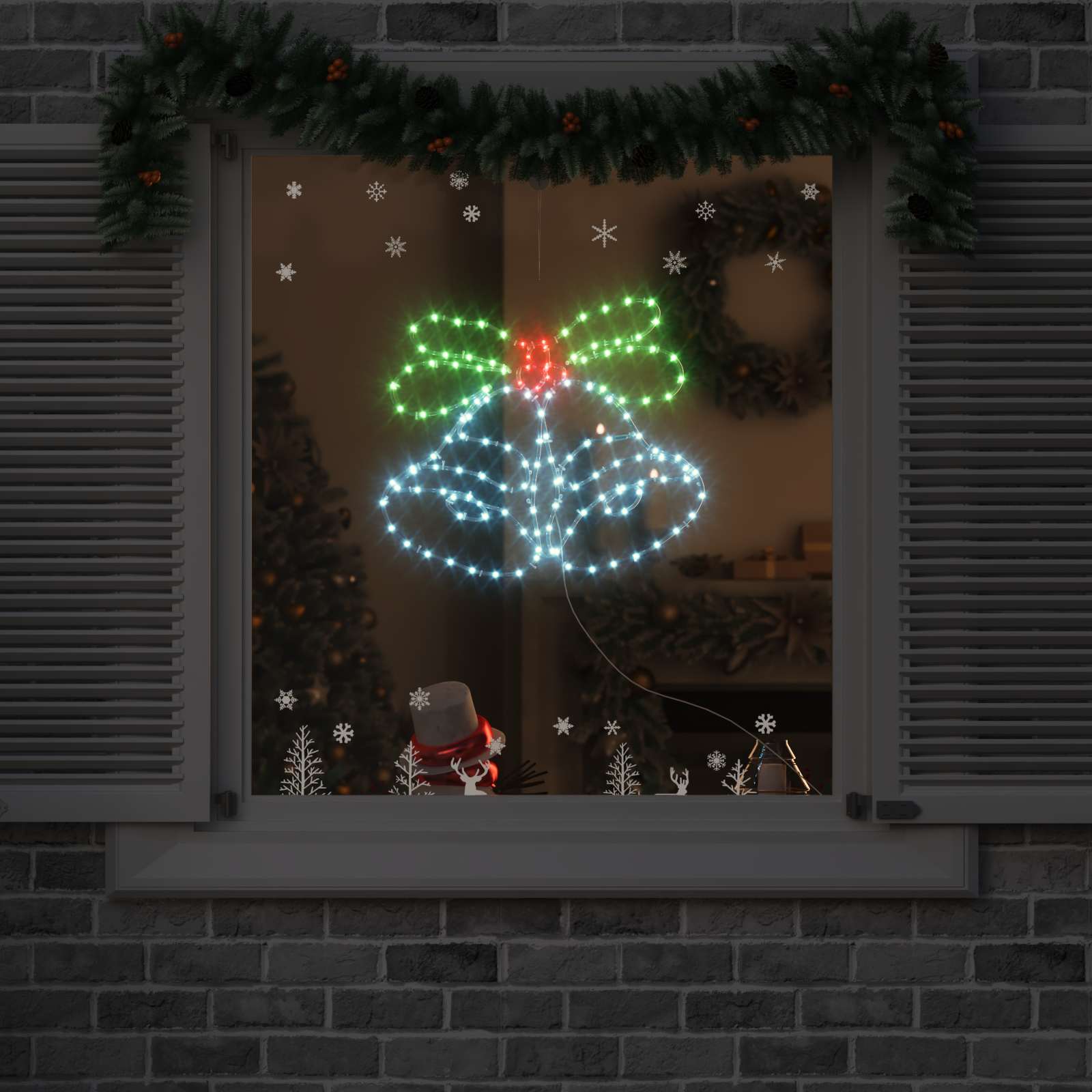 Kalėdų skambutis su 144 LED Įvairiaspalvis 56 x 46 cm PVC