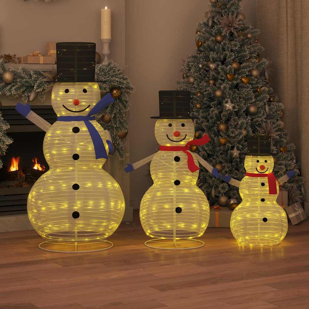 Kalėdų sniego senis šeimai 3 pcs Šilta balta 81 x 60 x 125 cm