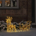 Elnių tempimo roges su 160 LED Šilta balta 30 x 12 x 55 cm PET
