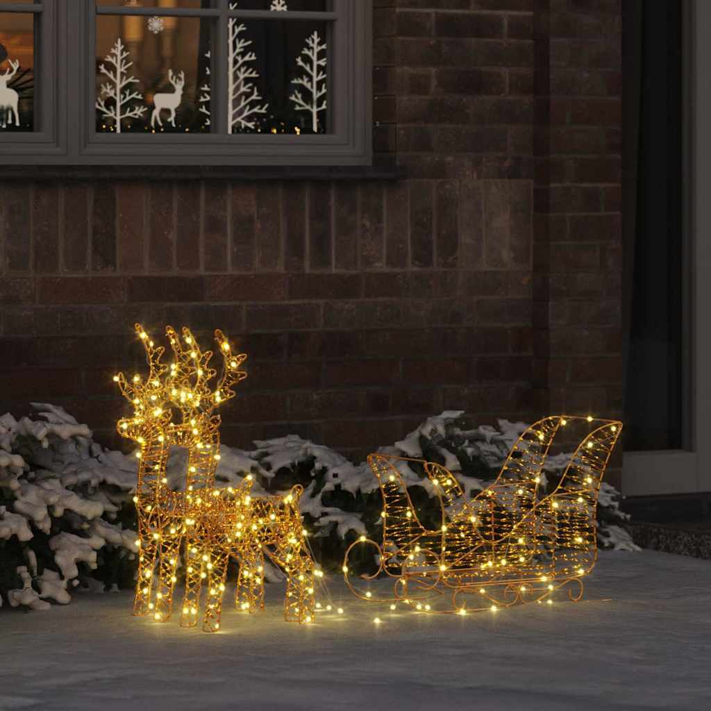 Elnių tempimo roges su 160 LED Šilta balta 30 x 12 x 55 cm PET