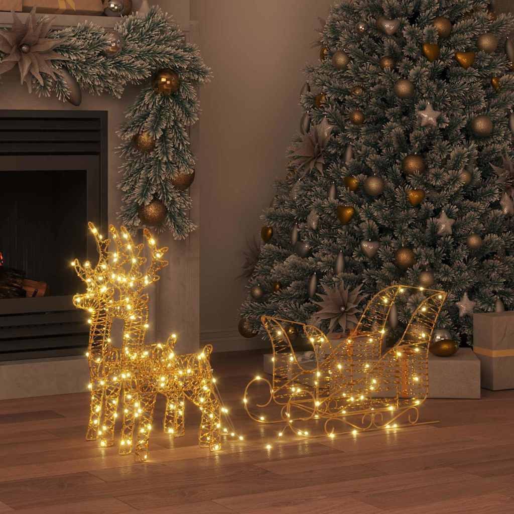 Elnių tempimo roges su 160 LED Šilta balta 30 x 12 x 55 cm PET