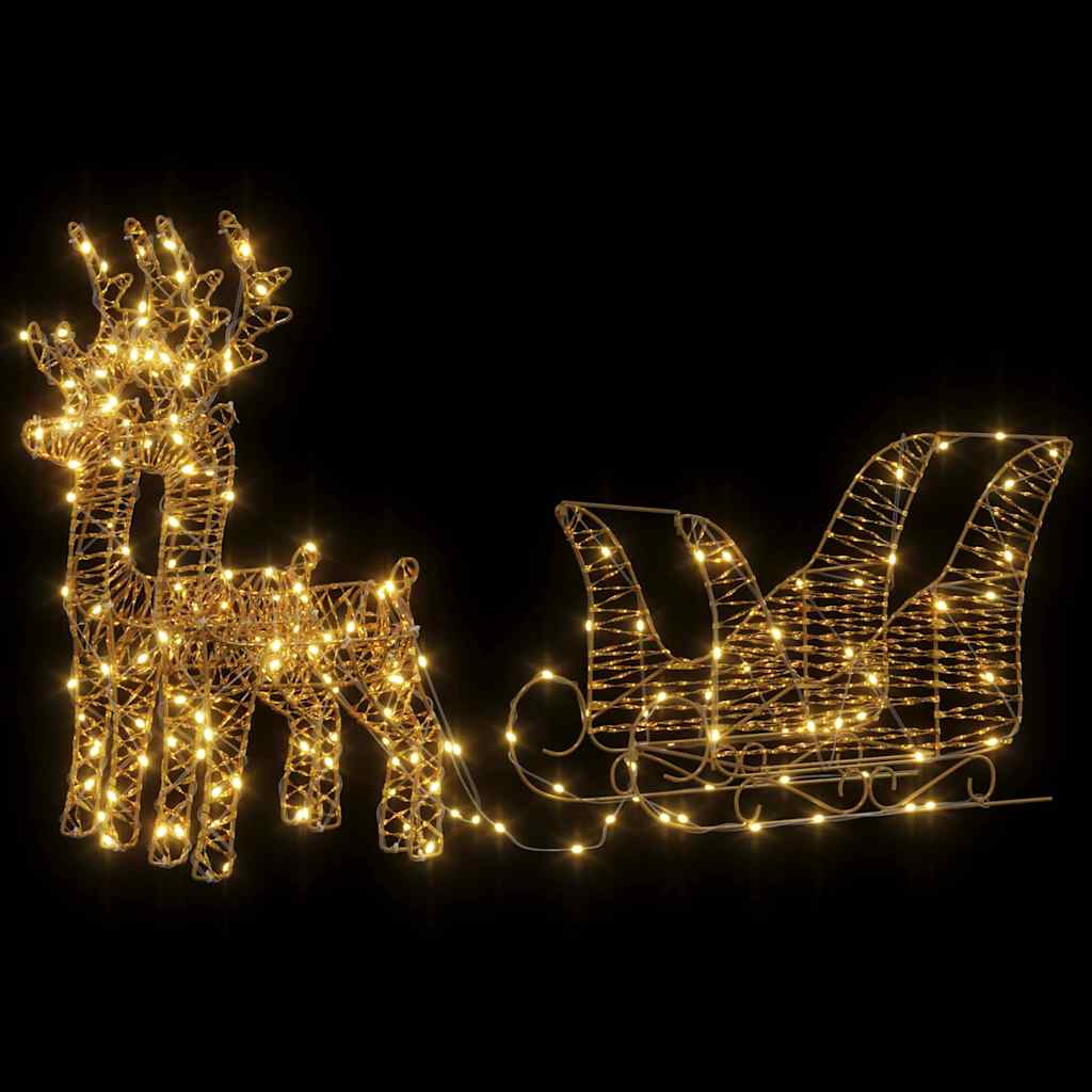 Elnių tempimo roges su 160 LED Šilta balta 30 x 12 x 55 cm PET