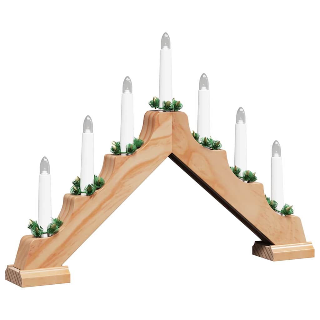 Kalėdų žvakių tiltas su 7 LED Ruda 39.5 x 5 x 29 cm
