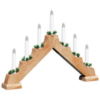 Kalėdų žvakių tiltas su 7 LED Ruda 39.5 x 5 x 29 cm