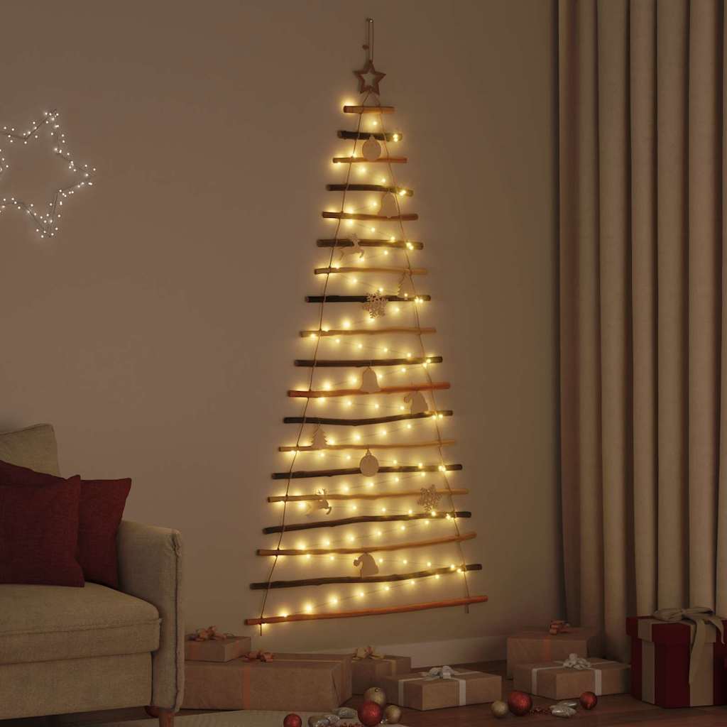 Kalėdų eglutė su 100 LED Natūrali 180 cm masyvi uosio mediena