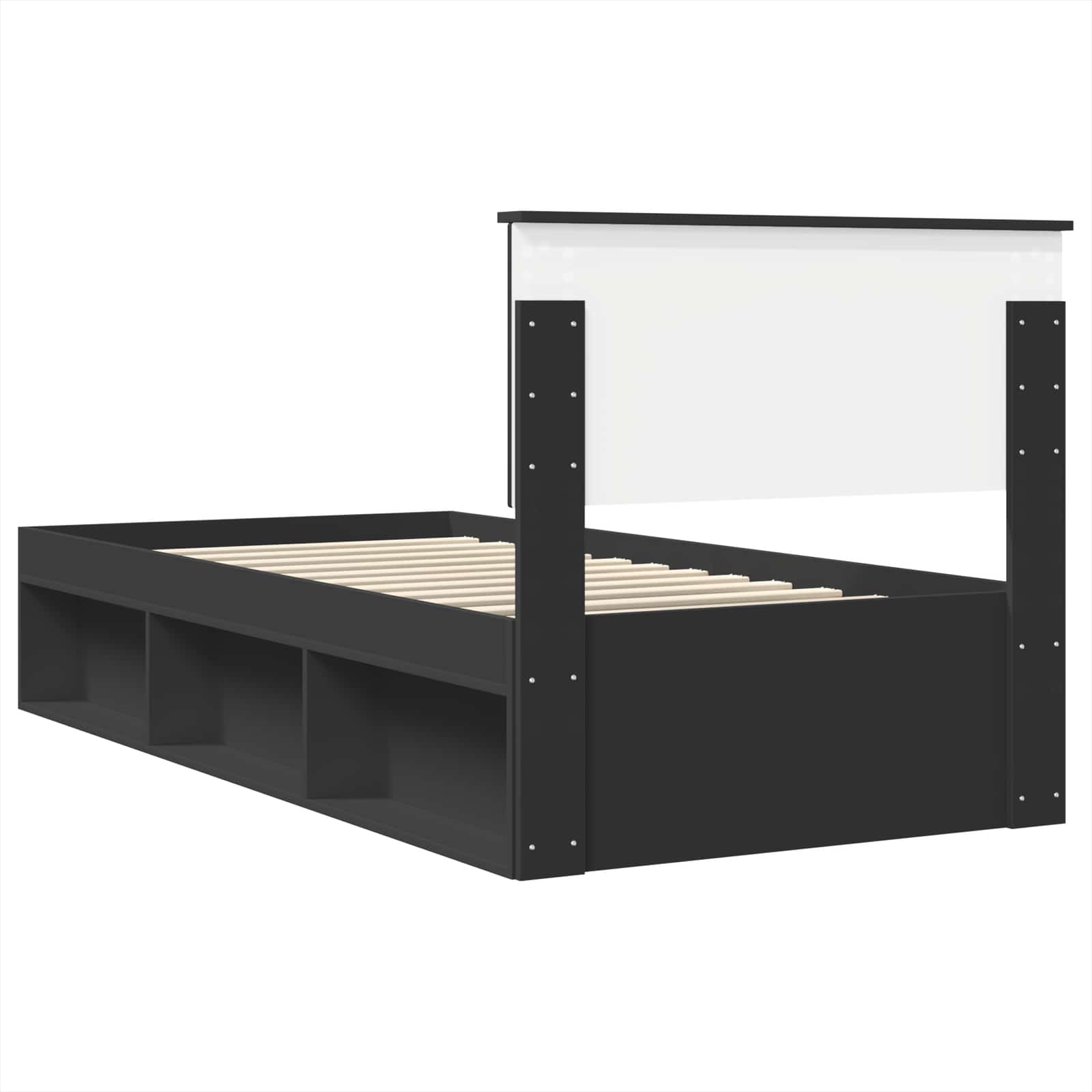 Lovos rėmas su galvūgalio Juoda 90 x 200 cm Apdirbta mediena