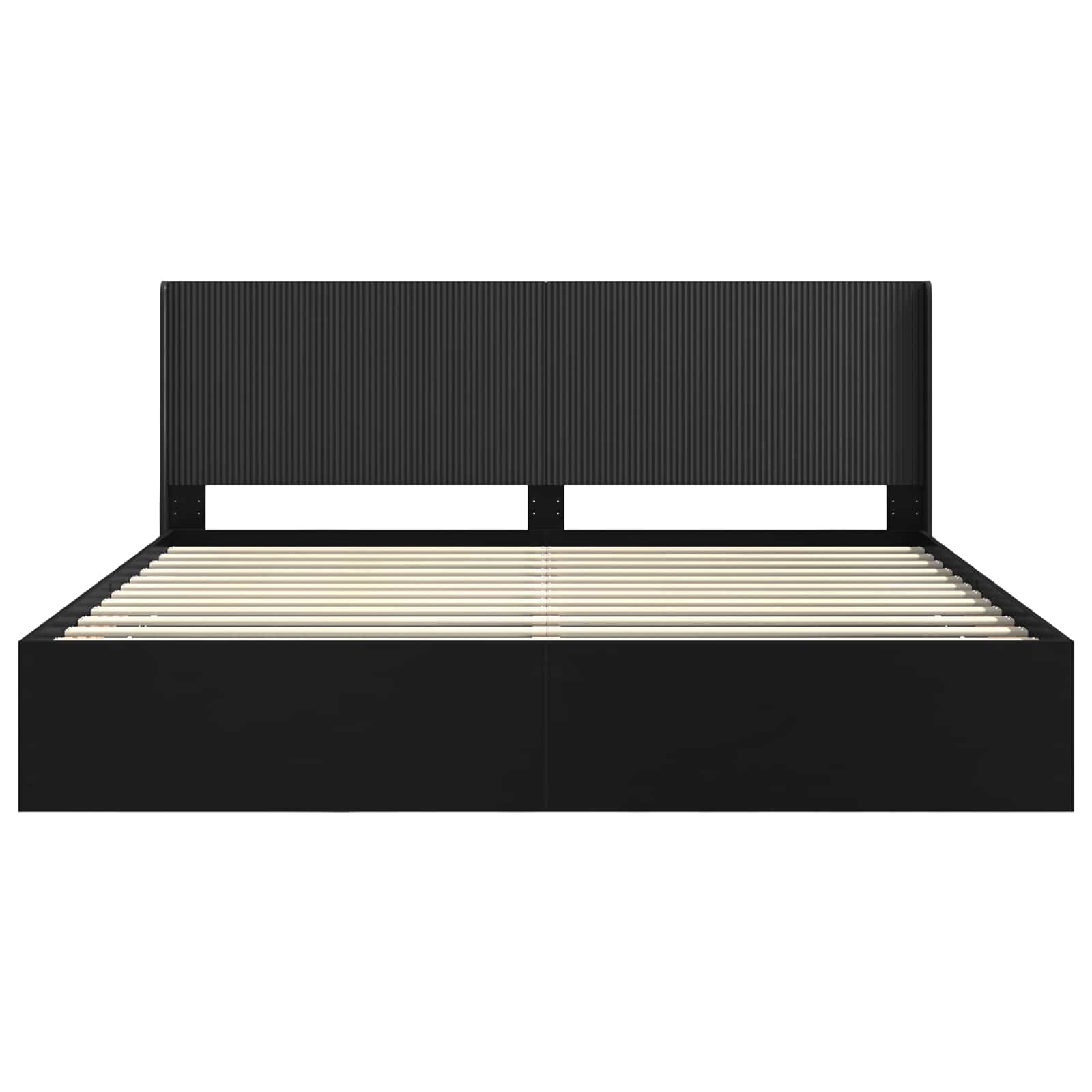 Lovos rėmas su saugojimu ir nugara Juoda 200 x 200 cm