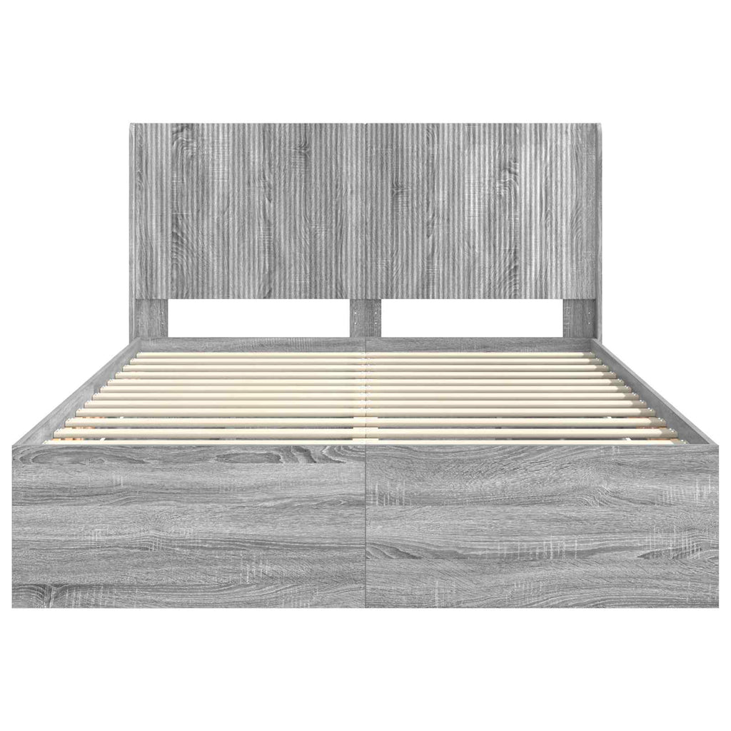 Lovos rėmas su saugojimu ir nugara Pilka sonoma ąžuolo