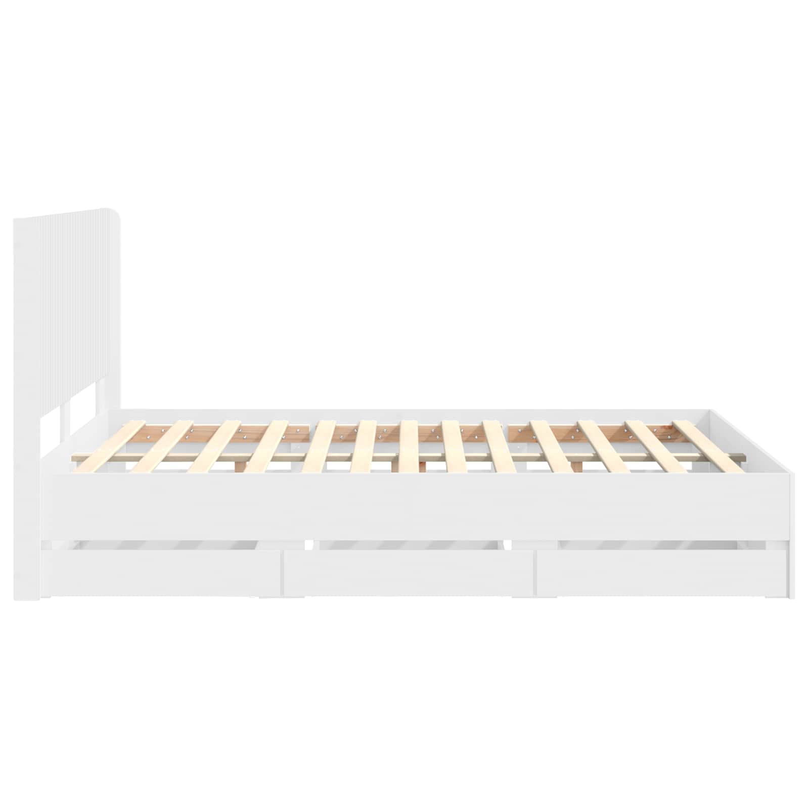 Lovos rėmas su saugojimu ir nugara Balta 150 x 200 cm